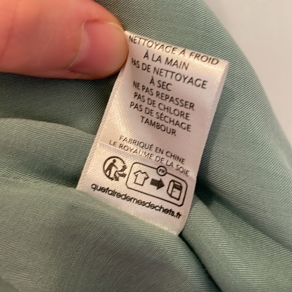 Soi Paris Seafoam Green Silk Wrap Dress in size 38 Medium - Picture 7 of 7